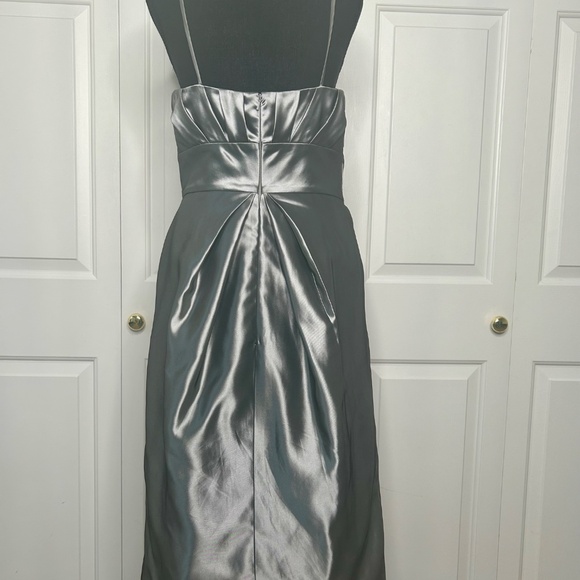 Love Ruched Gunmetal Satin Dress Size 10 - Picture 2 of 7